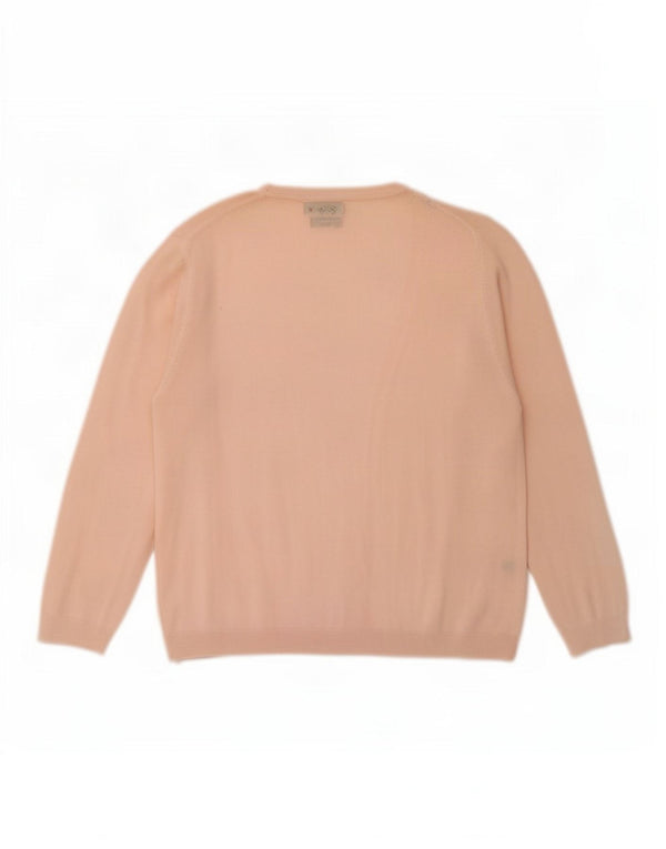 Massimo Dutti Maglione cardigan con maniche a 3/4 da donna UK 10 piccolo cotone rosa