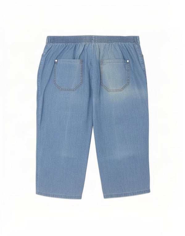 Bermuda in denim da donna Marks & Spencer UK 18 XL W36 cotone blu