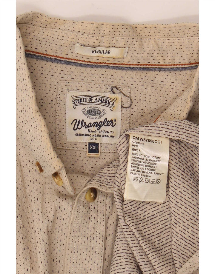 Camicia Wrangler da uomo vestibilità regolare 2XL cotone maculato beige