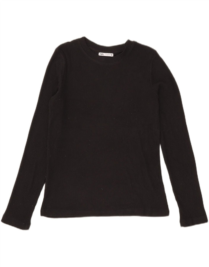 Top Zara da donna a maniche lunghe UK 10 Small Nero Poliestere