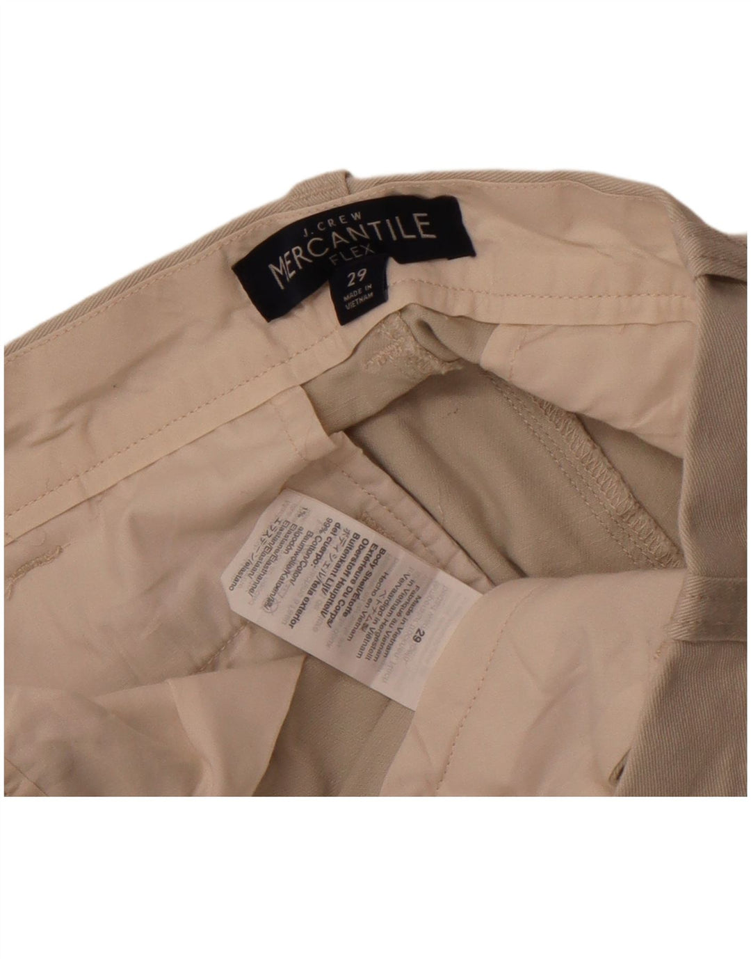 Pantaloncini chino mercantili da uomo J. Crew W29 cotone beige medio