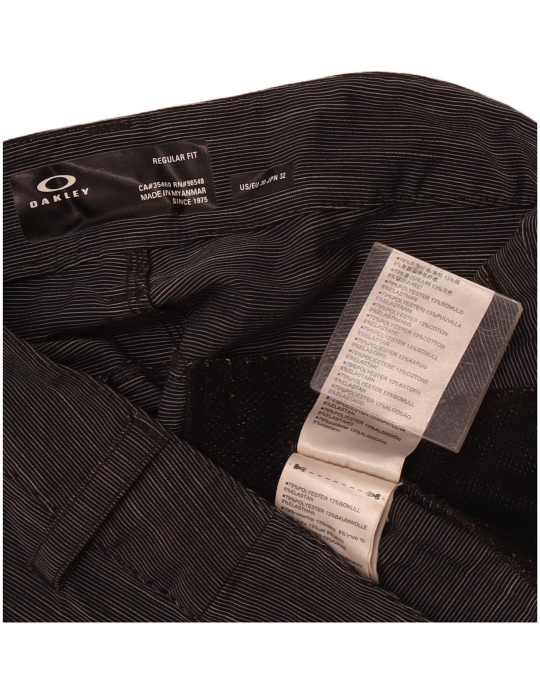 Pantaloncini chino Oakley da uomo con vestibilità regolare W30 grigio medio gessato sportivo