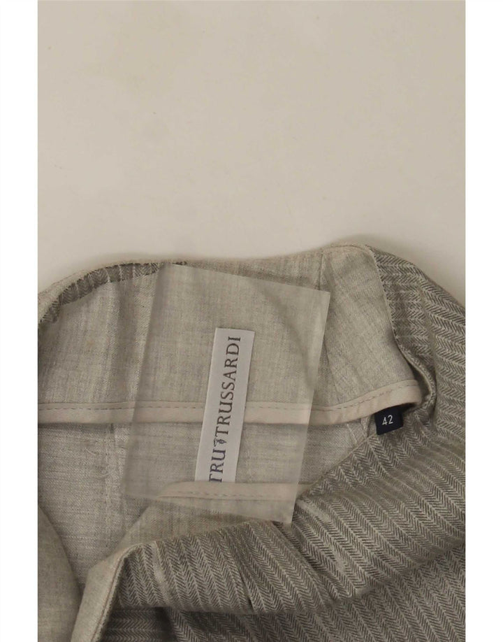 Minigonna Plissettata Donna Trussardi IT 42 Media W28 Grigio Spinato