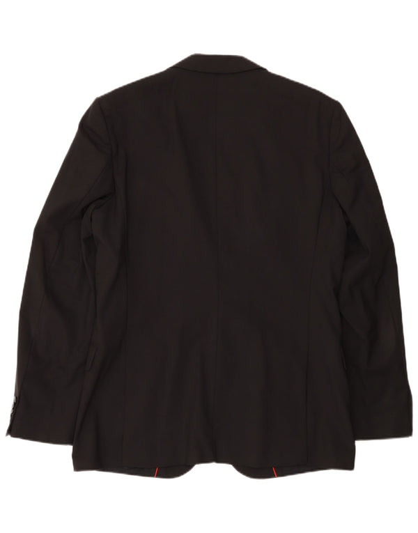 Giacca blazer da uomo a 2 bottoni Hugo Boss EU 50 grande lana nera