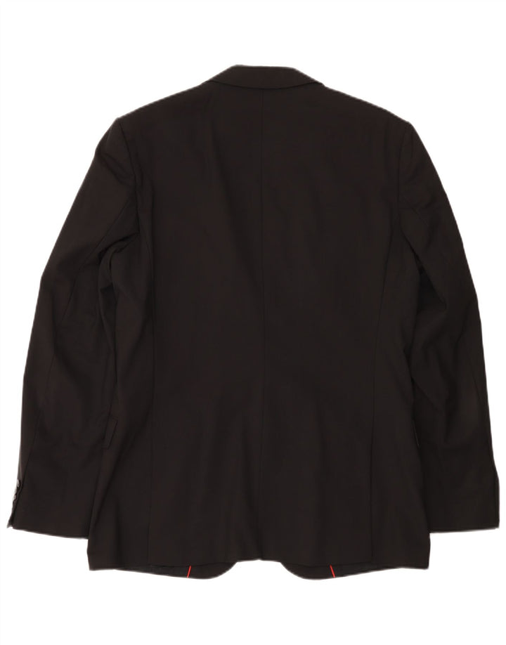 Giacca blazer da uomo a 2 bottoni Hugo Boss EU 50 grande lana nera