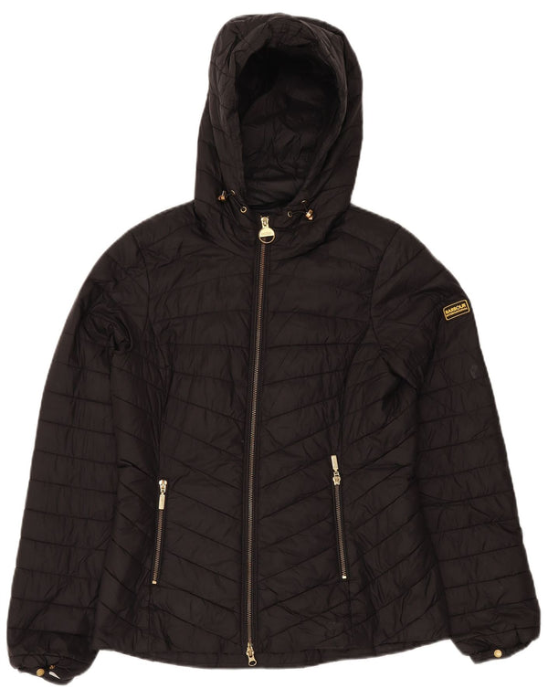 Giacca imbottita con cappuccio da donna BARBOUR UK 10 piccola nera in poliammide