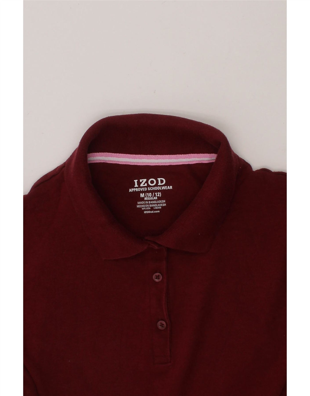 IZOD Girls Regular Fit Polo Shirt 10-11 Years Medium  Maroon Classic Vintage Izod and Second-Hand Izod from Messina Hembry 