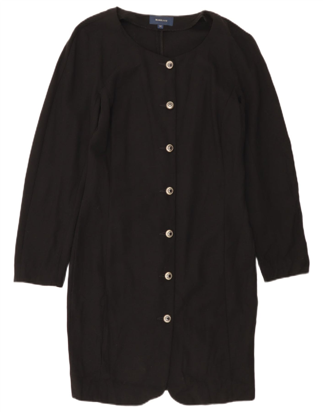 Abito camicia vintage da donna UK 12 medio nero