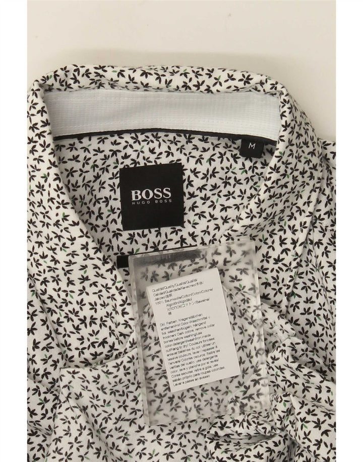 Camicia slim fit da uomo Hugo Boss in cotone floreale bianco medio