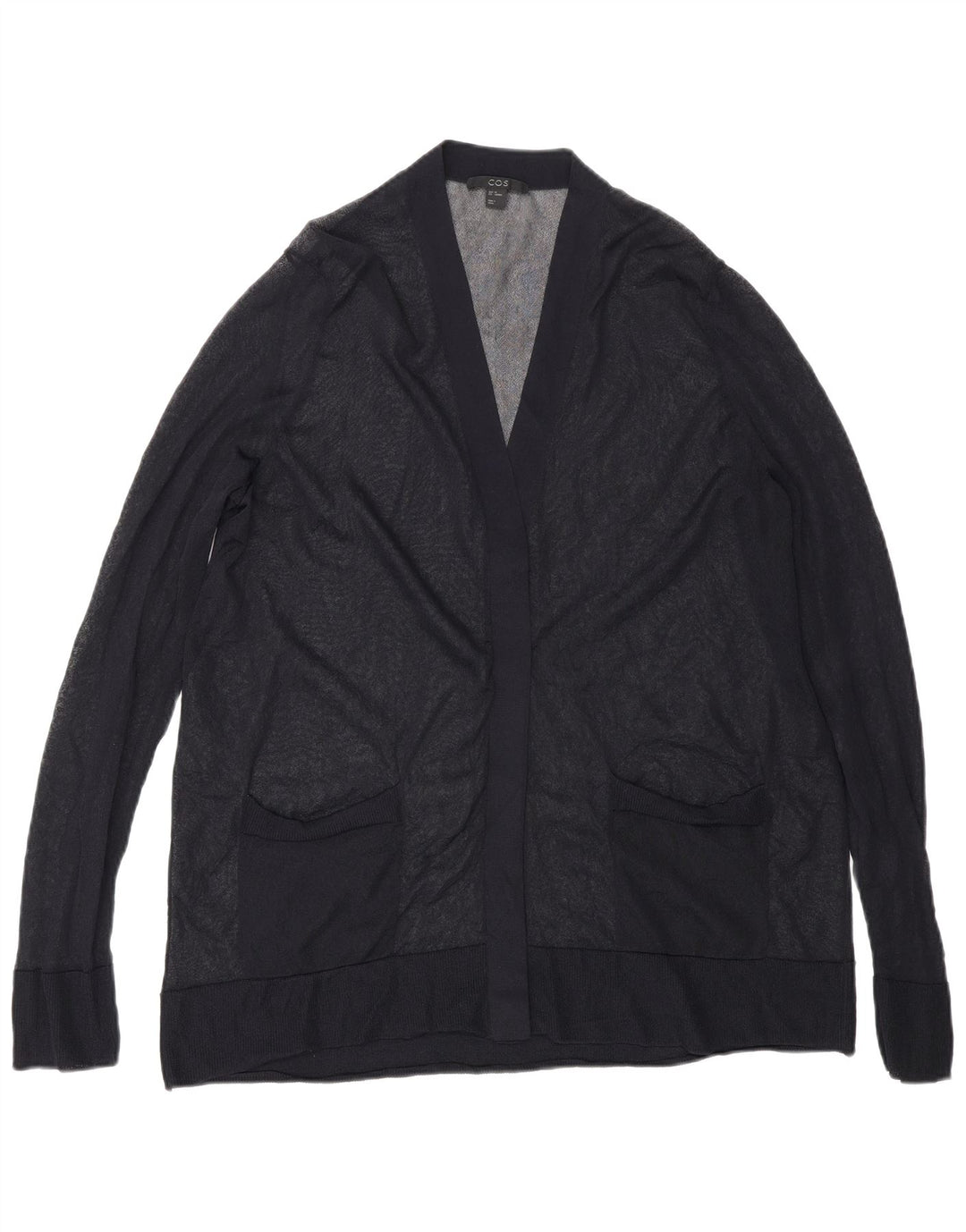 Cos Top cardigan aperto oversize da donna trasparente UK 6 XS blu navy