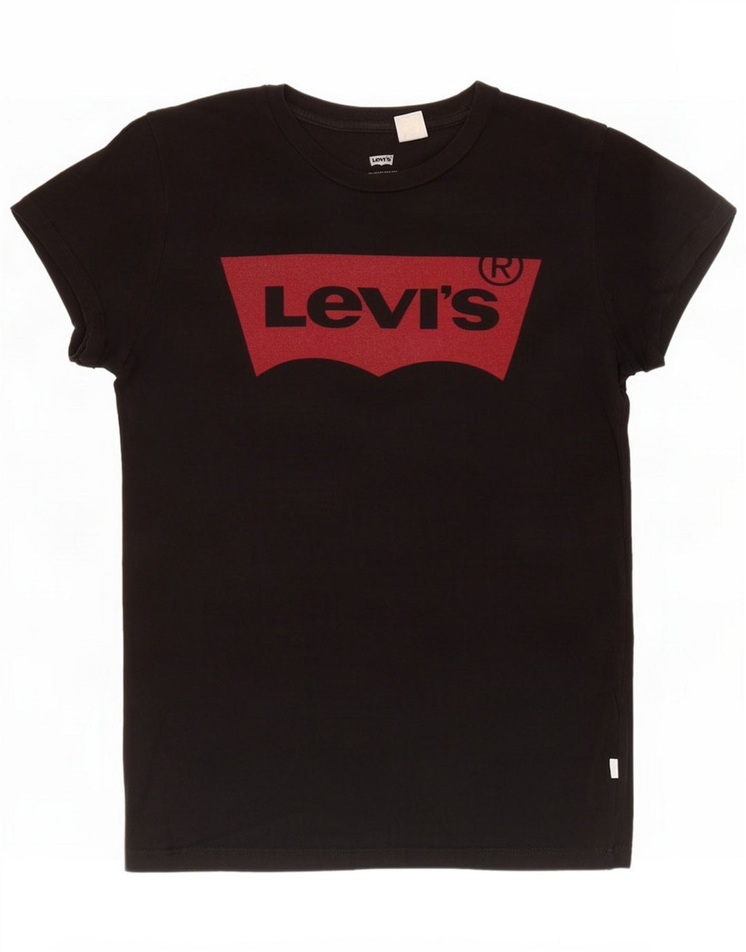 Levi's T-shirt grafica da donna UK 12 Medium Nero