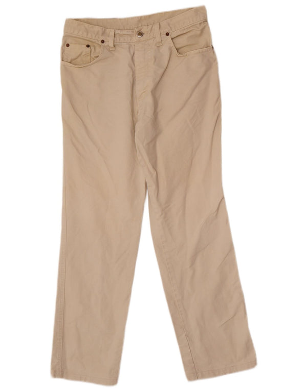 Pantaloni casual dritti da uomo vintage IT 48 medio W30 L29 cotone beige