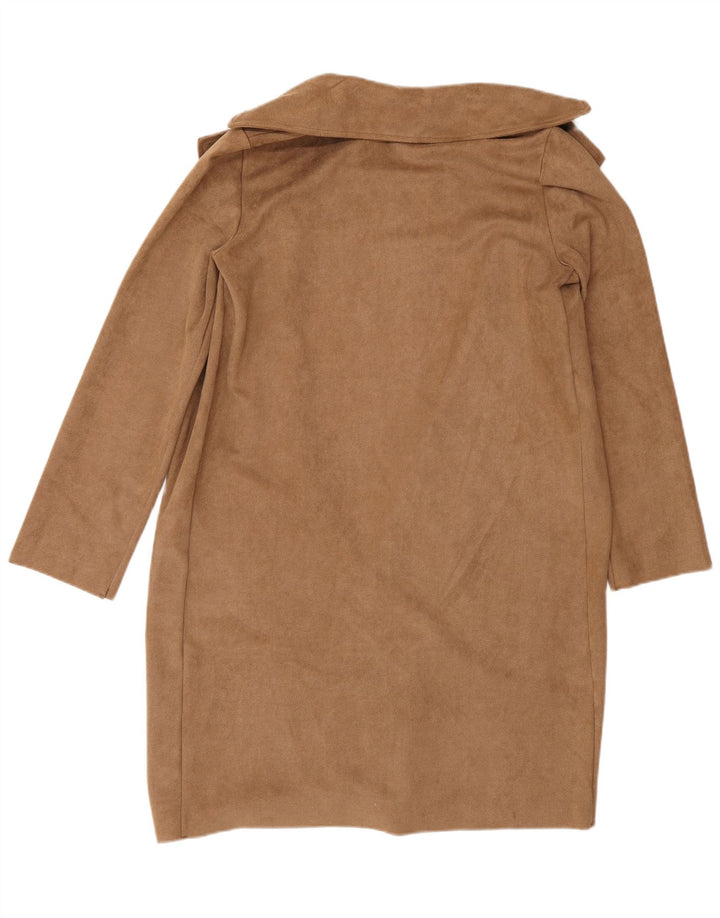 Soprabito aperto oversize da donna Zara UK 10 piccolo poliestere marrone