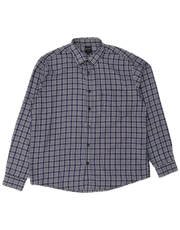 Camicia da uomo in flanella James Pringle, poliestere a quadri grandi blu