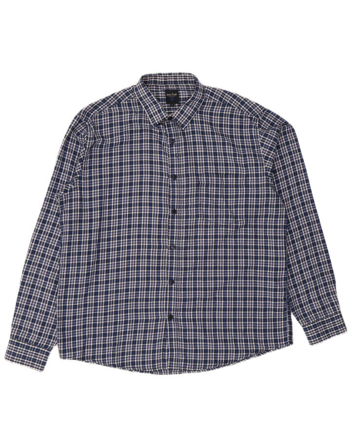 Camicia da uomo in flanella James Pringle, poliestere a quadri grandi blu