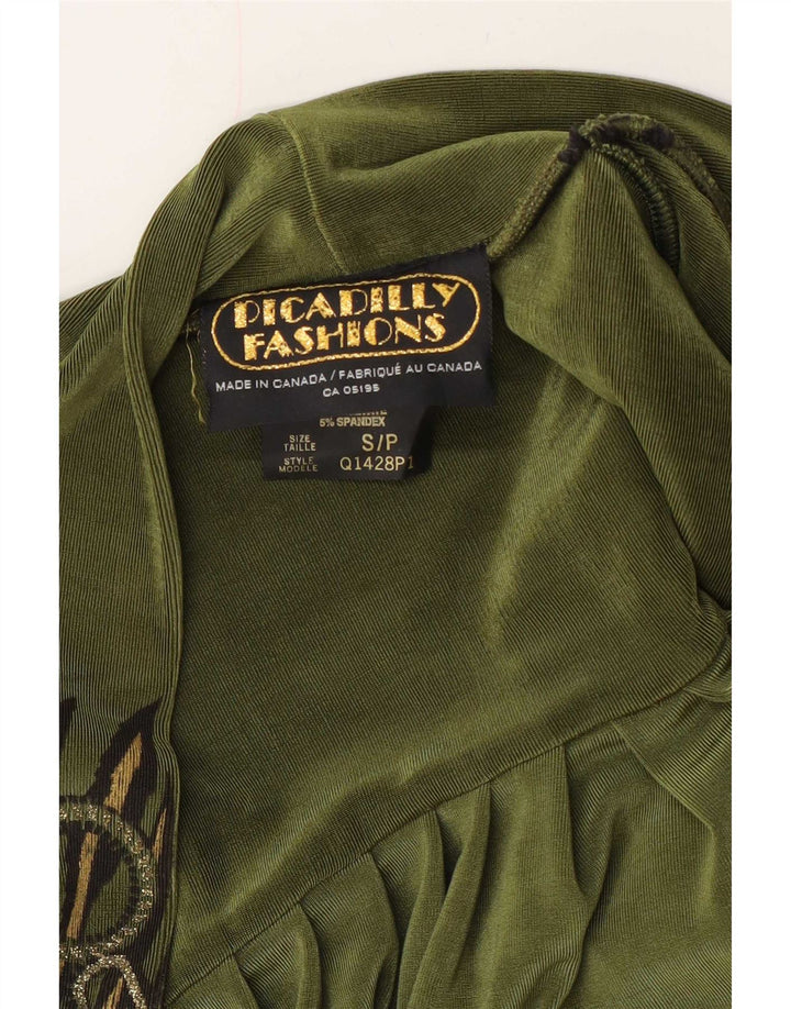 Camicetta da donna oversize con motivo astratto Piccadilly UK 10 piccola verde