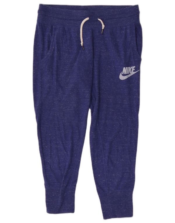 Pantaloni da tuta con grafica Nike da donna Joggers UK 10 Small Blue Flecked