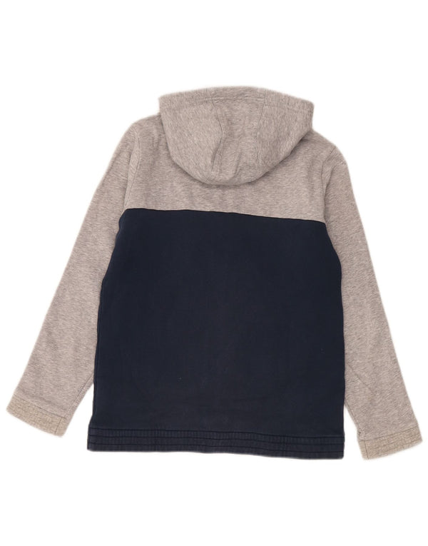Maglione con cappuccio e zip Adidas per ragazzi 11-12 anni in cotone color block grigio
