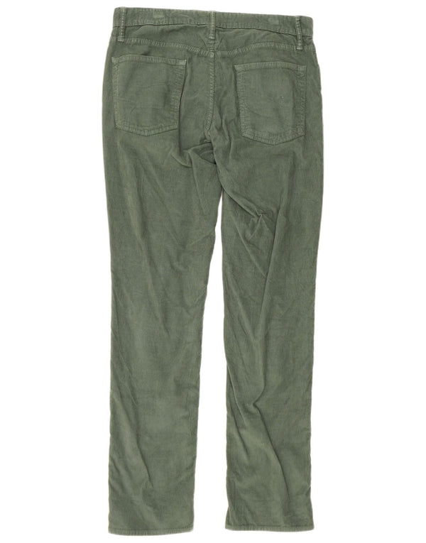 Pantaloni dritti slim in velluto a coste da donna BONOBOS W32 L32 cotone verde