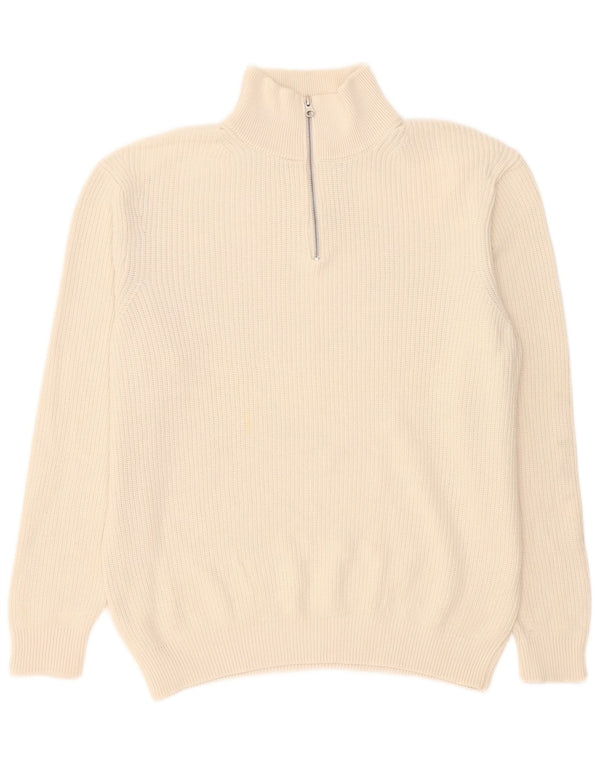 Maglione Zara da uomo con zip e collo XL bianco