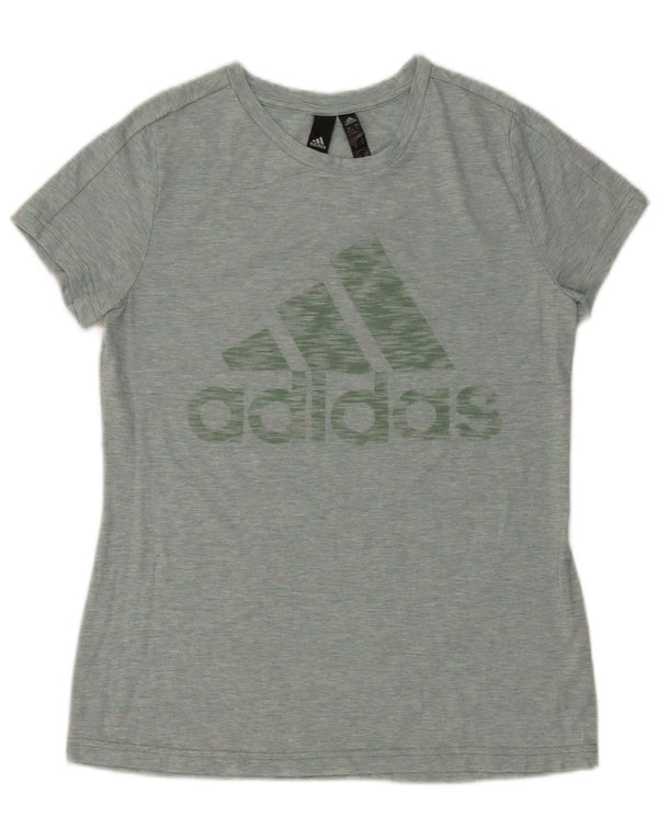 Maglietta grafica da donna Adidas Top UK 8/10 Small Green Flecked