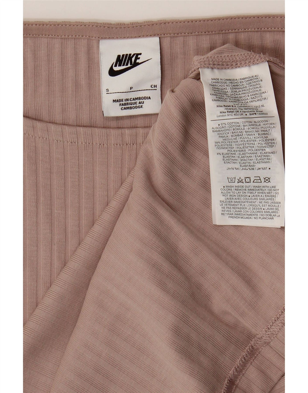 T-shirt corta oversize da donna NIKE Top UK 10 piccola in cotone grigio