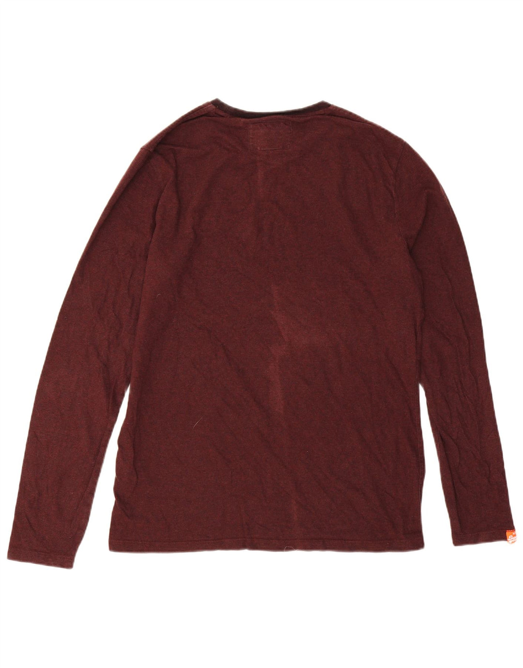 Top da uomo a maniche lunghe Superdry in cotone bordeaux grande