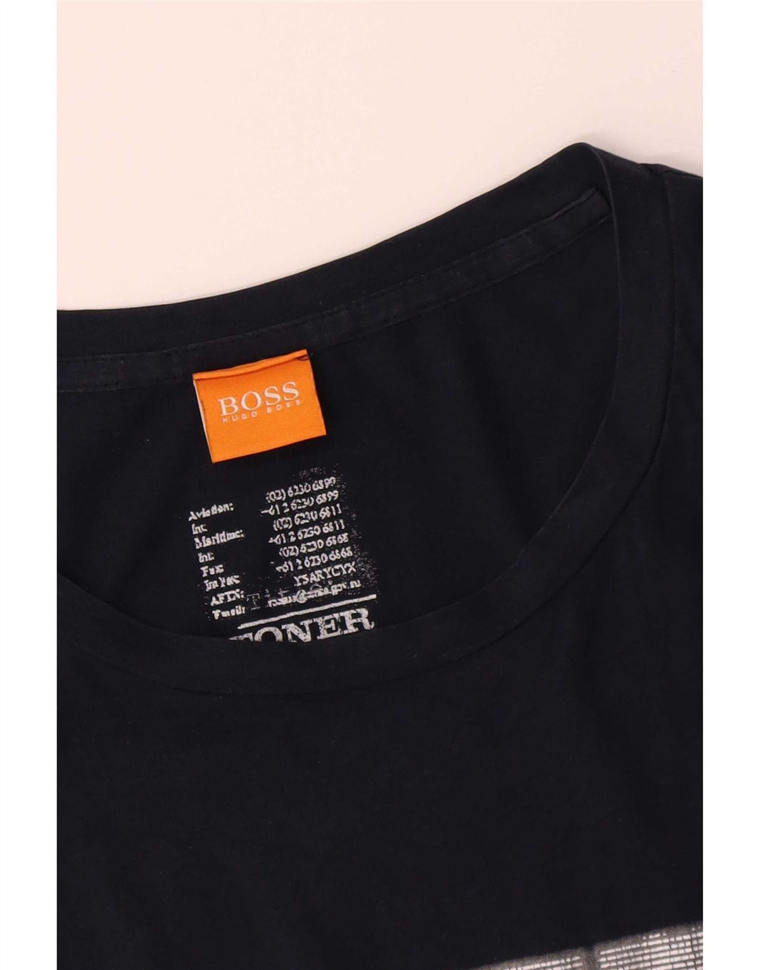 T-shirt grafica da uomo Hugo Boss Top Large in cotone blu navy