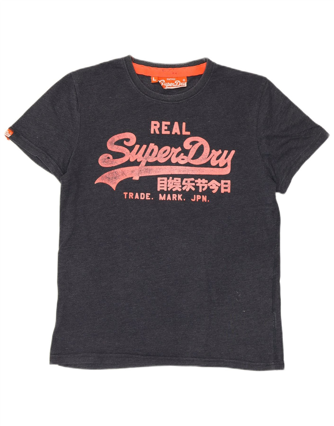 T-shirt grafica da uomo SUPERDRY Top grande in cotone blu navy