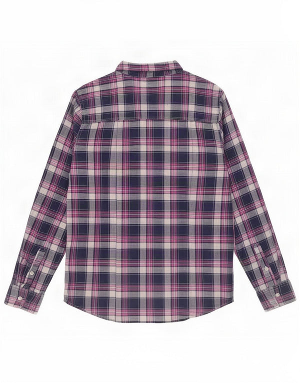 Camicia da donna Superdry UK 14 Large Blue Check Cotton