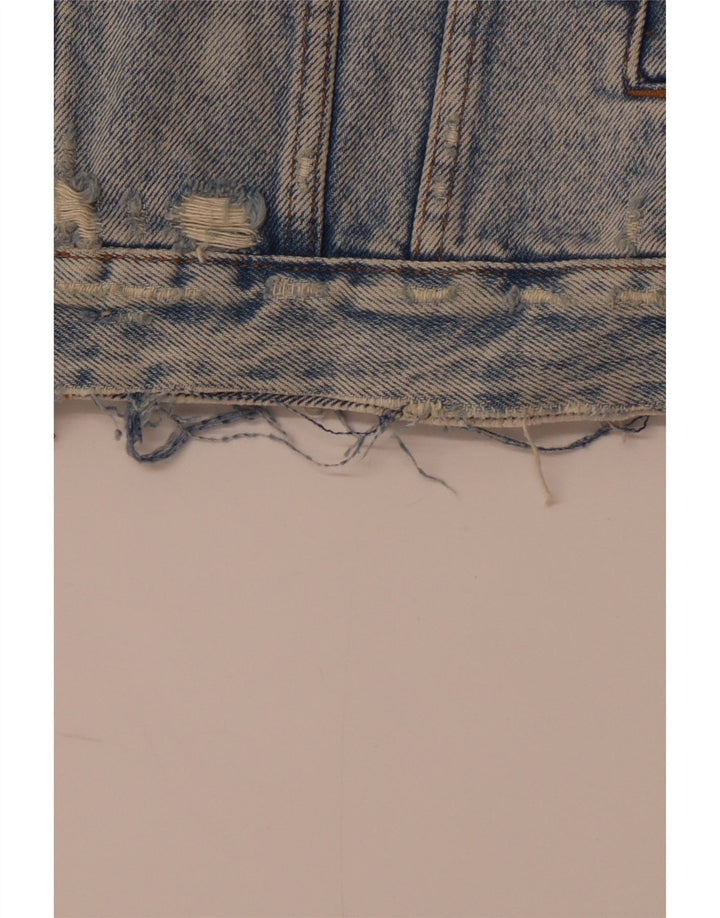 Giacca in denim invecchiato ZARA da uomo UK 38 cotone blu medio