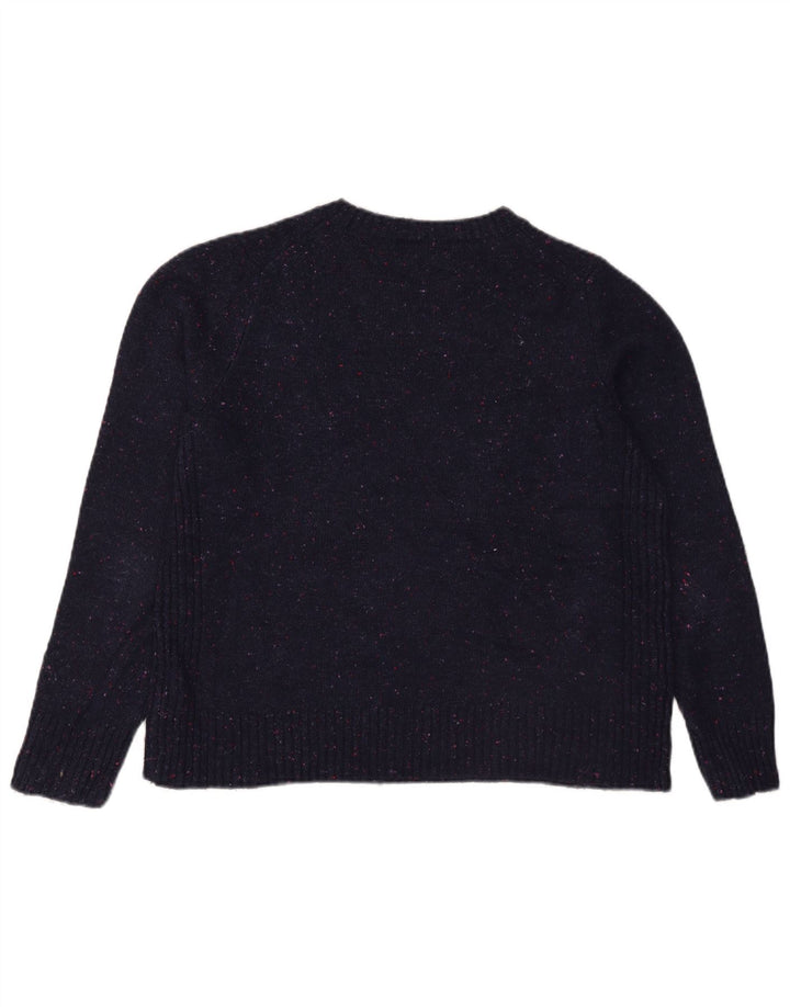 Maglione maglione girocollo da donna Marks & Spencer UK 12 medio blu navy