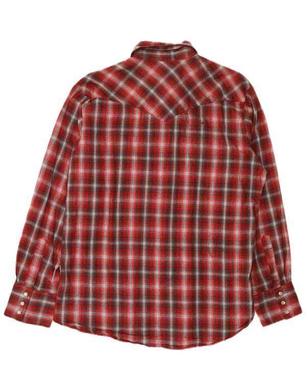 Camicia da uomo in flanella western Wrangler, cotone a quadri rossi grandi