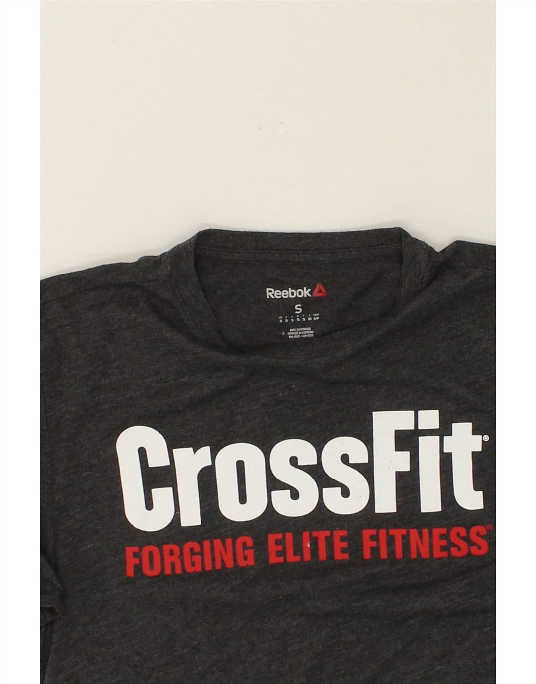 REEBOK Mens Graphic T-Shirt Top Small Grey Flecked Polyester Vintage Reebok and Second-Hand Reebok from Messina Hembry 