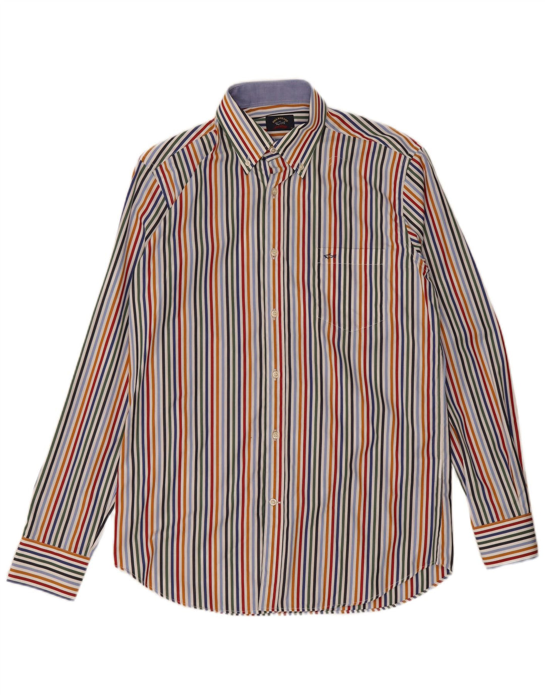 Camicia da uomo Paul & Shark taglia 39 cotone a righe multicolore medio