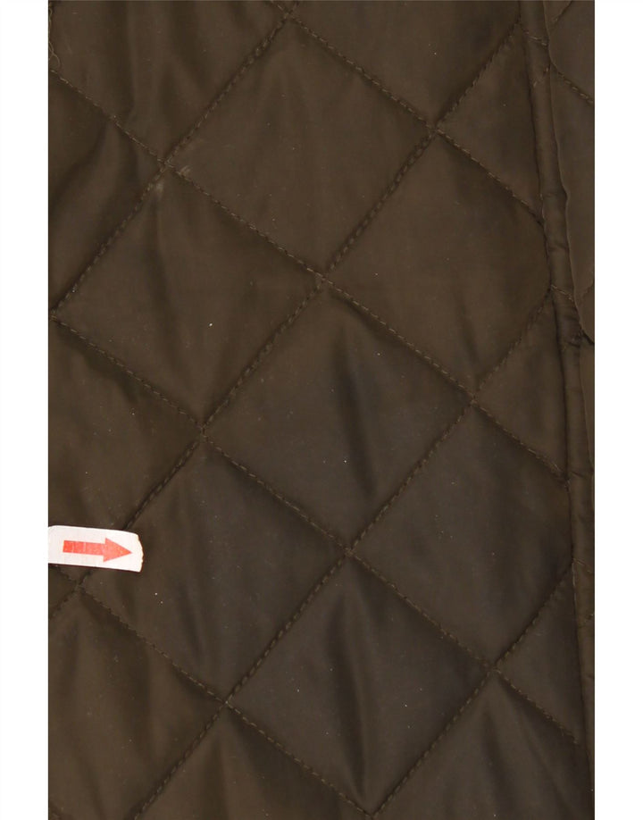 Cappotto trapuntato con cappuccio da donna Dkny UK 16 grande poliestere kaki