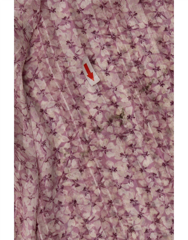 Camicetta a maniche lunghe da donna H&M UK 16 Grande poliestere floreale rosa