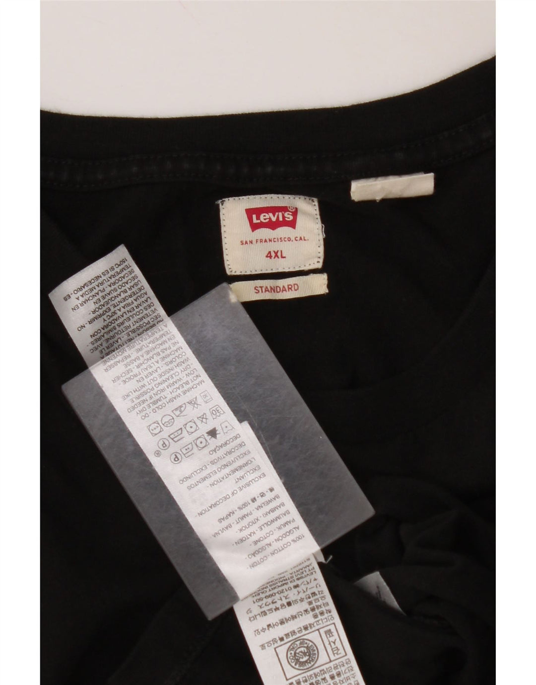 T-shirt standard da uomo LEVI'S Top 4XL cotone nero