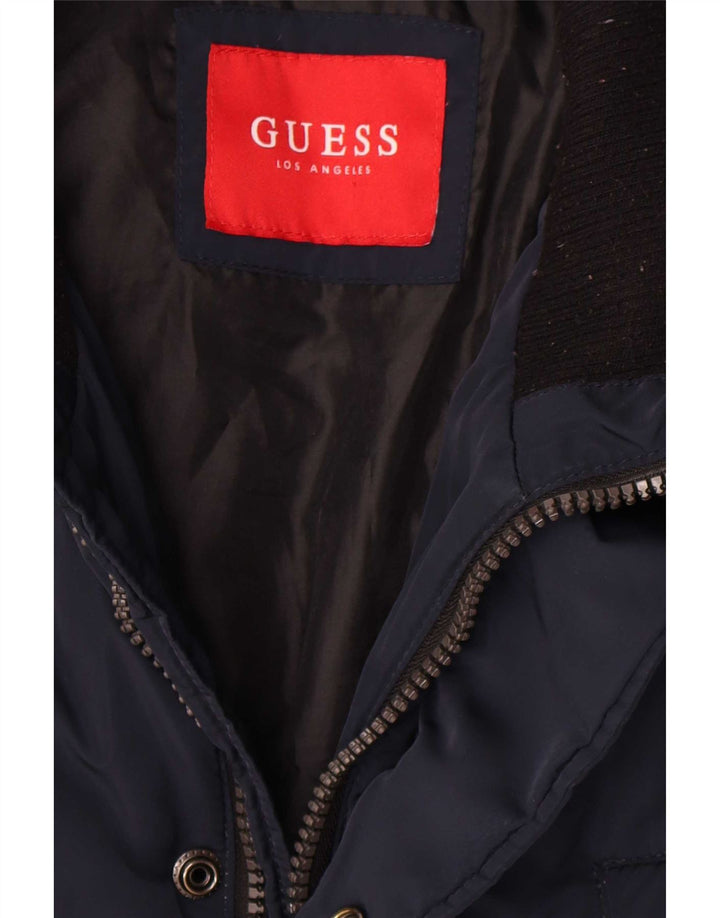 Guess Cappotto imbottito da uomo UK 40 Large Blu Navy in poliestere