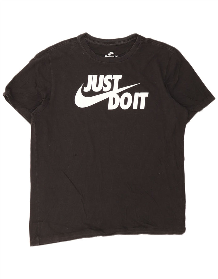 T-shirt grafica da uomo Nike Top grande in cotone nero