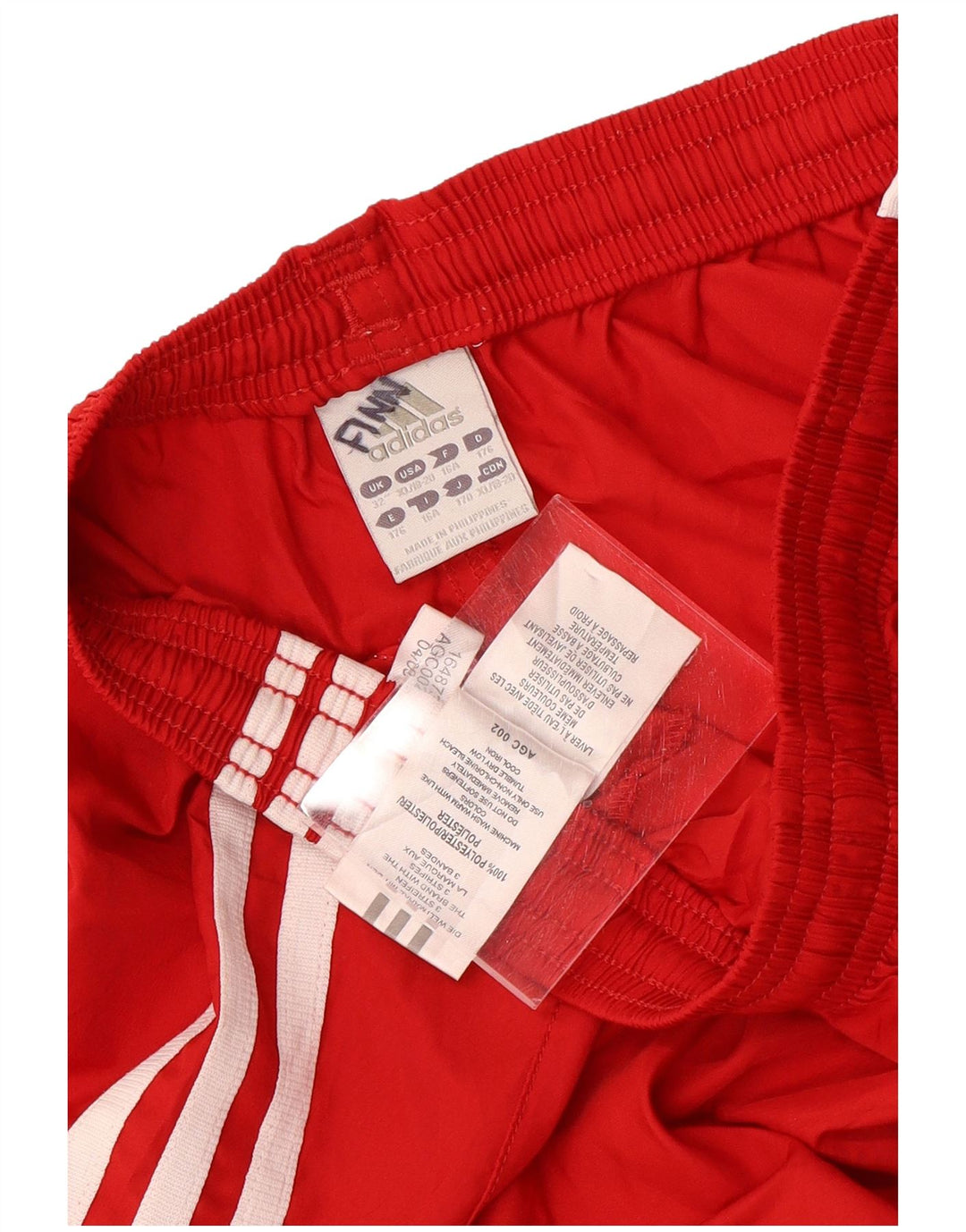 Pantaloncini sportivi Adidas Climalite da ragazzo 15-16 anni in poliestere rosso