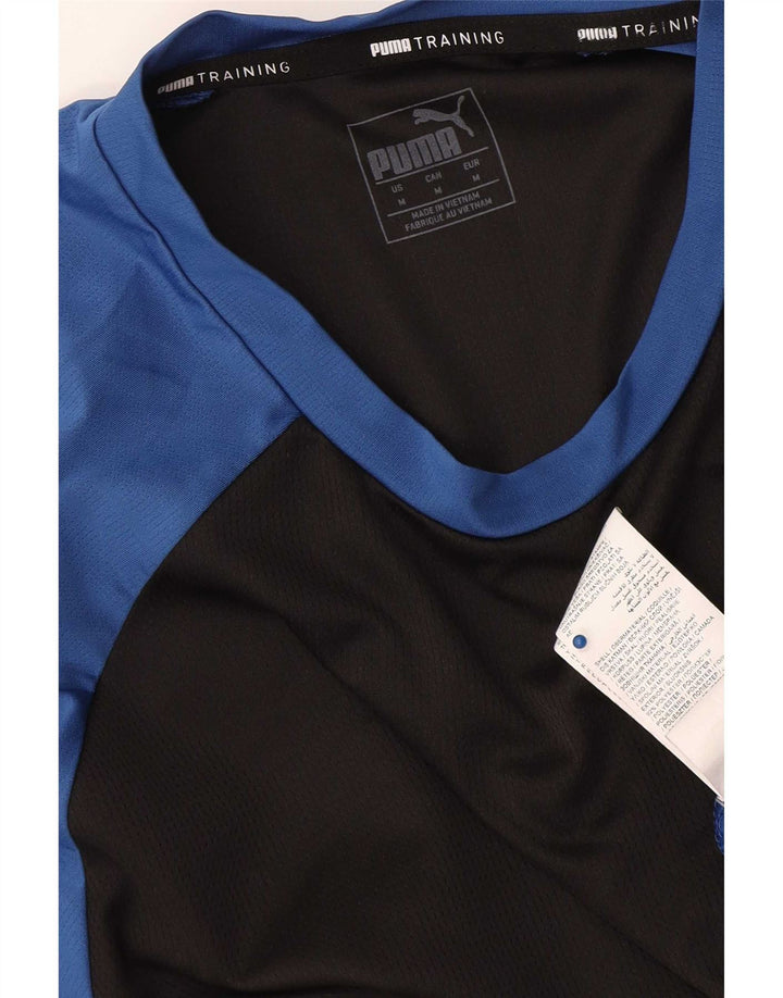 T-shirt da uomo Puma Top in poliestere color block blu medio