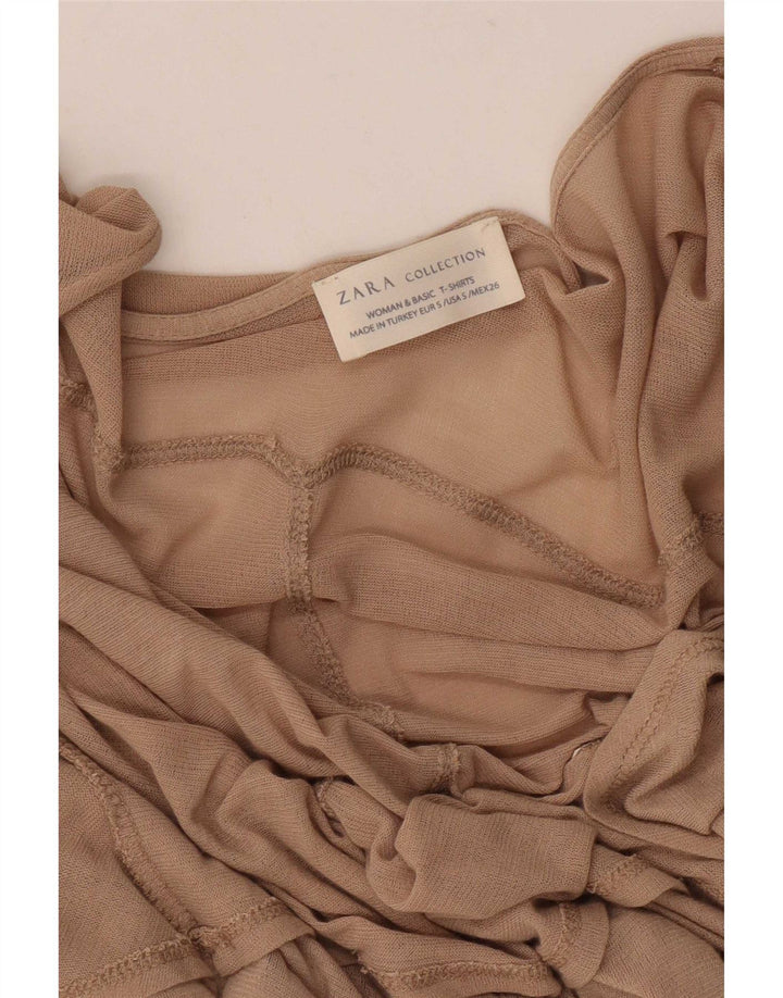 Top cardigan aperto oversize da donna Zara, linea lunga, UK 10, piccolo, beige