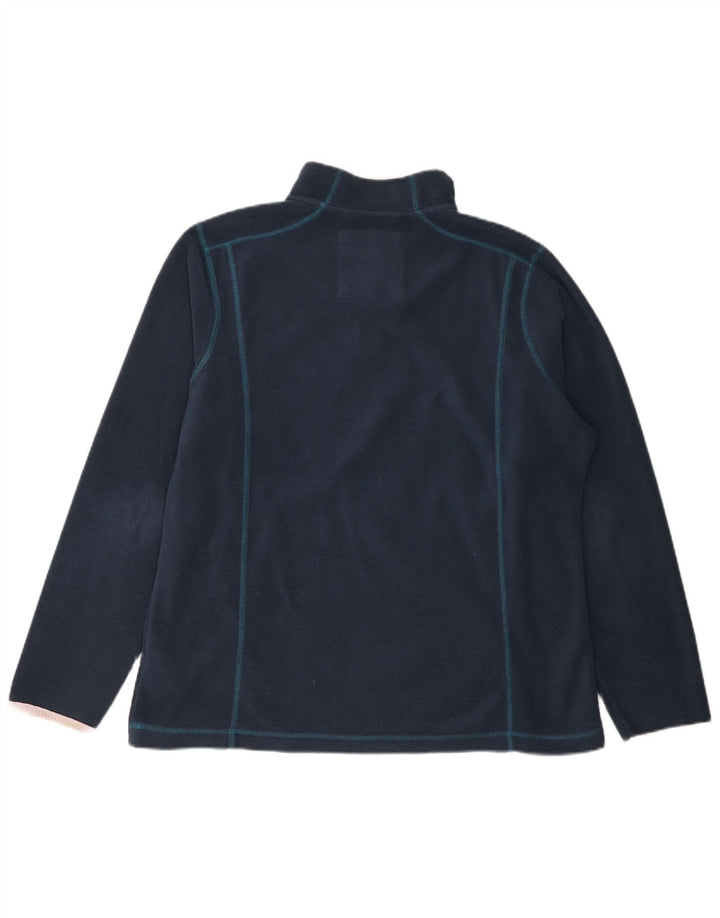 WEIRD FISH Maglione in pile oversize da donna con collo e zip UK 18 XL Blu navy