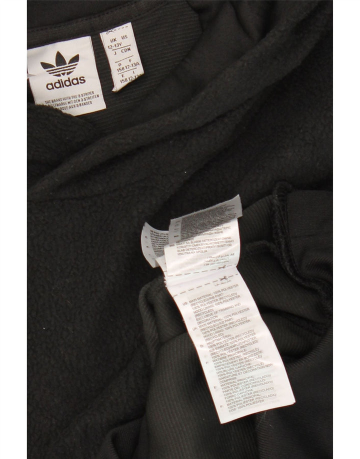 Maglione in pile con cappuccio Adidas da ragazzo 12-13 anni in poliestere nero