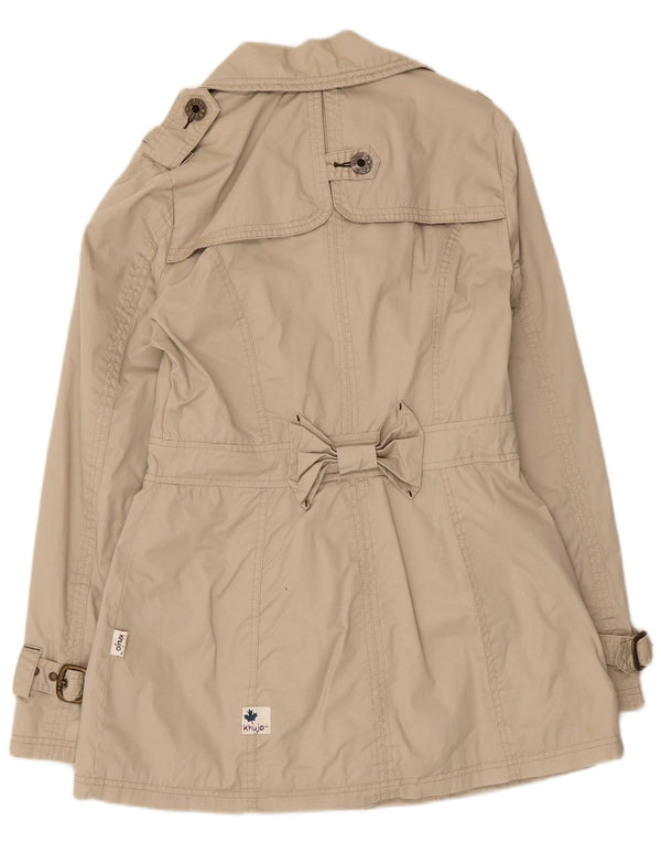 KHUJO Womens Trench Coat UK 12 Medium Beige Cotton