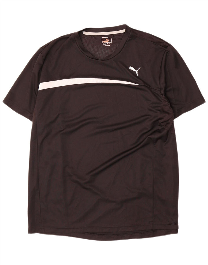 T-shirt da uomo Puma Top Large nera color block