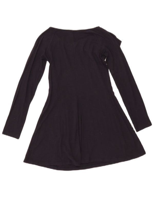 Abito a trapezio a maniche lunghe per bambina Armani Junior 9-10 anni in viscosa blu navy