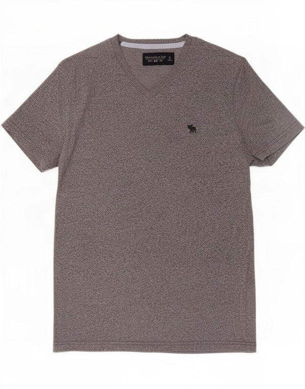 Abercrombie & Fitch Mens T-Shirt Top Small Grey Flecked Cotton