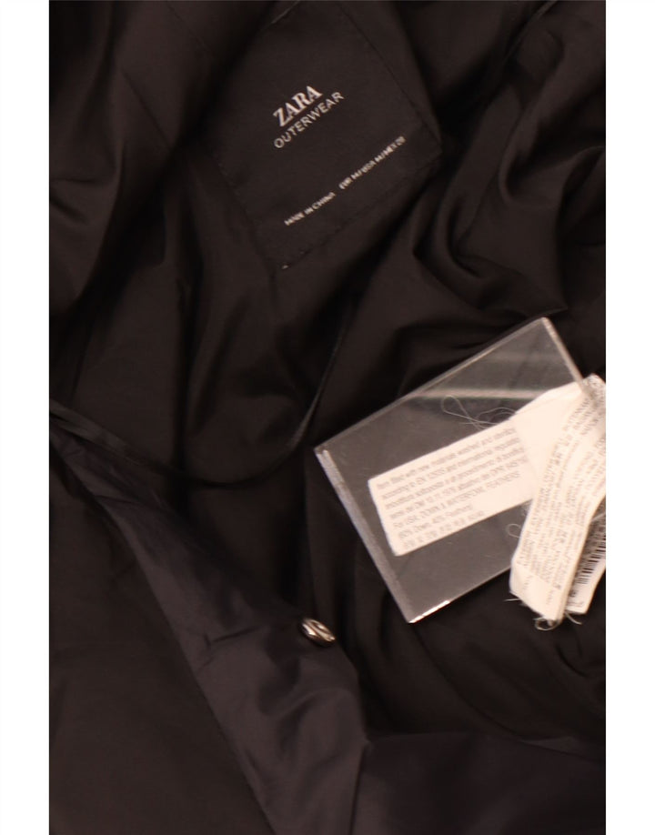 Giacca imbottita con cappuccio da donna Zara UK 14 nylon nero medio